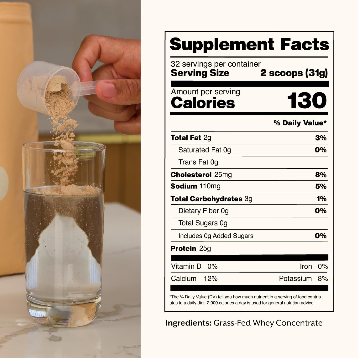 ProMix Nutrition One Ingredient Whey Protein Powder, 25g Protein per Serving, Sugar Free, Soy Free, Unflavored - 32 Servings