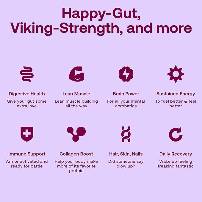 Happy Viking Travel Pack Sampler Protein + Superfoods Powder, Created by Venus Williams, 30G Protein, Low Carb, Keto, Vegan, Gluten-Free, Non-GMO, Complete Meal Replacement, 12 Travel Packs