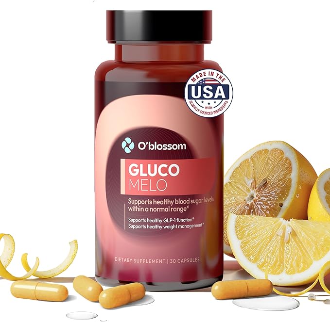 O'blossom Gluco Blood Sugar Complex with Eriomin and Chromium Picolinate - Metabolism Ignite Formula for Blood Sugar Support Supplement - Clinically Proven Ingredients for Glucose Metabolism