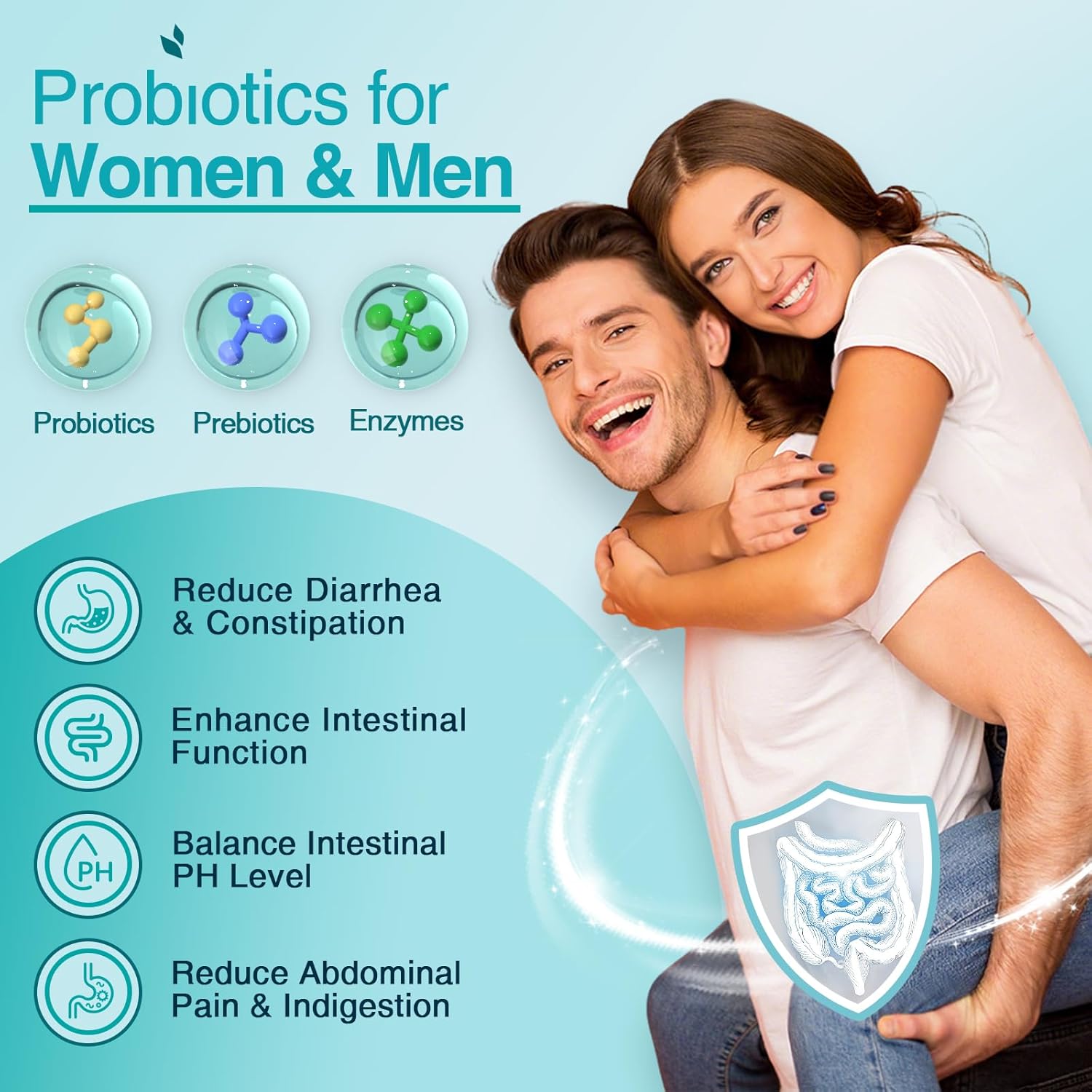 ZEBORA Probiotics for Women-Men Digestive Health with 120 Billion CFUs, Mens-Womens Probiotic for Gut Health, Immune Support, and Gut Detox with 45-Day Supply, 90 Veggie Capsules
