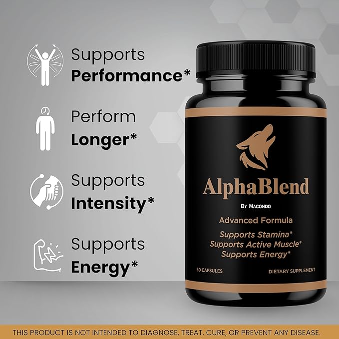 Alpha Blend Capsules - Official AlphaBlend Pills Advanced Formula Support - Maximum Strength, All Natural Supplement for Overall Health & Wellness, 60 Capsules for 1 Month