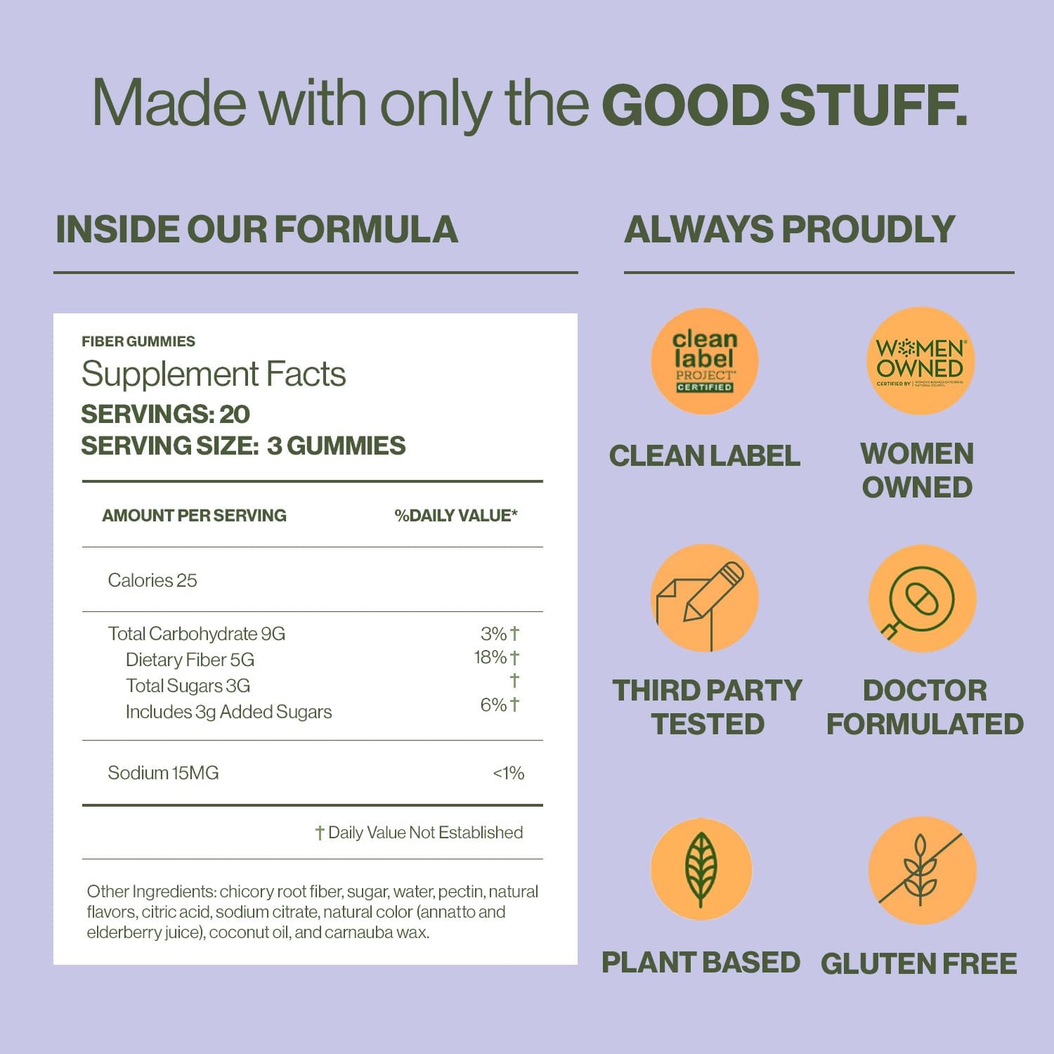 Hilma Prebiotic Fiber Gummies, Daily Fiber Supplement, Gummies for Adults, Supports Gut Health for Women and Promotes Regularity, Citrus Natural Flavor, FSA Eligible, 60 Count