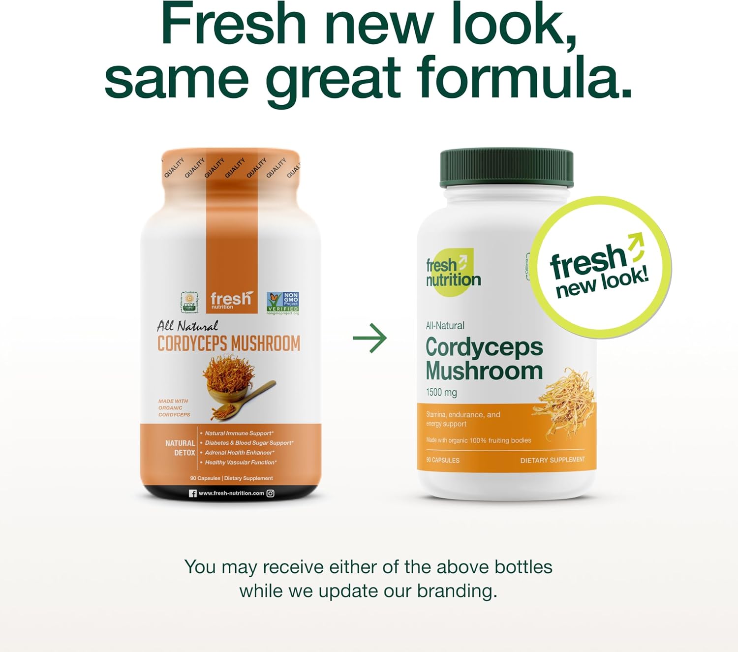 Organic Cordyceps Capsules (Cordyceps Sinensis Mushroom Extract)- 1500mg Per Serving - Energy & Stamina Support - Rich in Alpha Glucan - Vegan, Non GMO, Gluten-Free - 90 Capsules