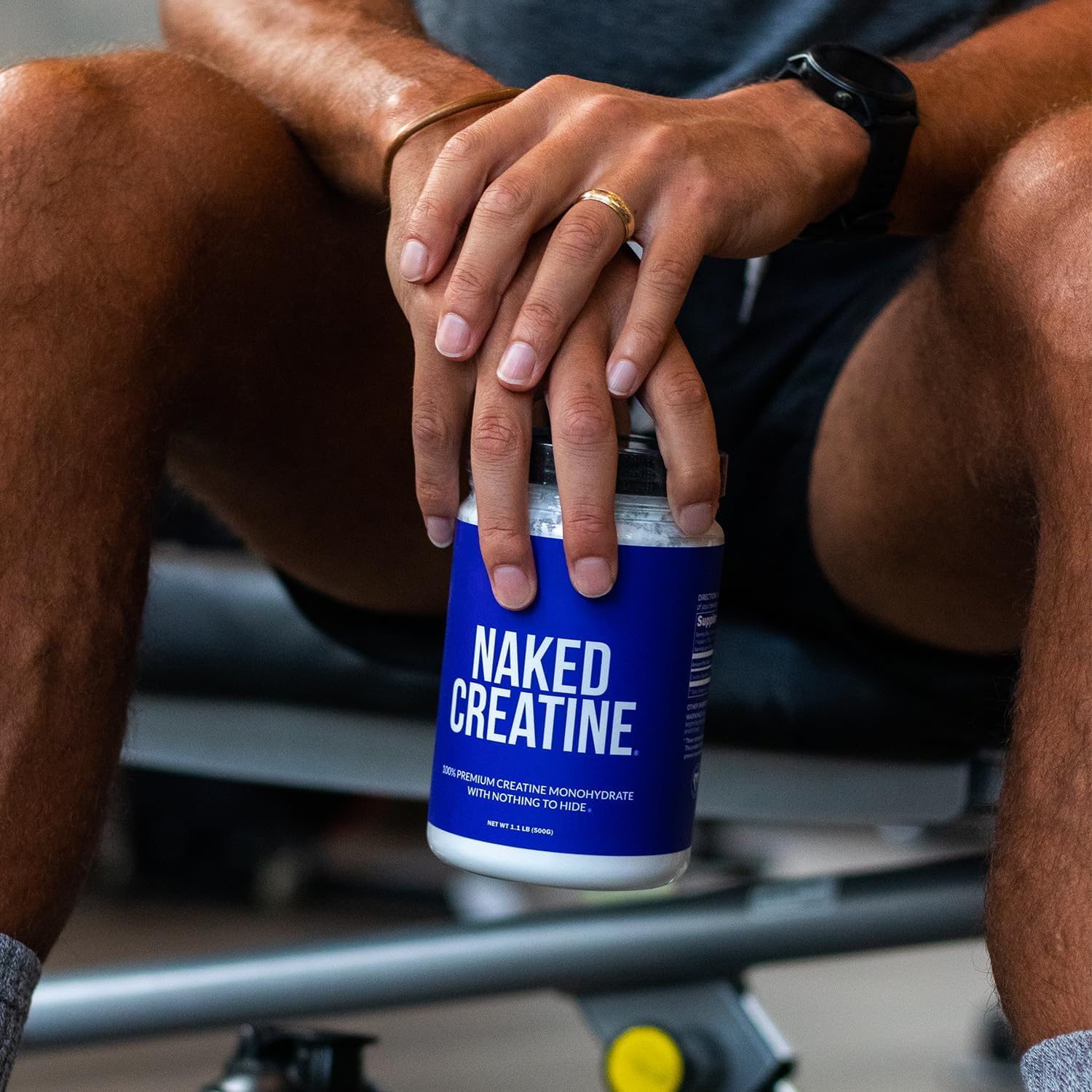 NAKED Pure Micronized Creatine Monohydrate Powder - Unflavored, 500g, 1.1lb Bulk - Vegan, Non-GMO, Gluten-Free, Soy-Free, No Fillers, Supports Muscle Growth & Strength - 100 Servings