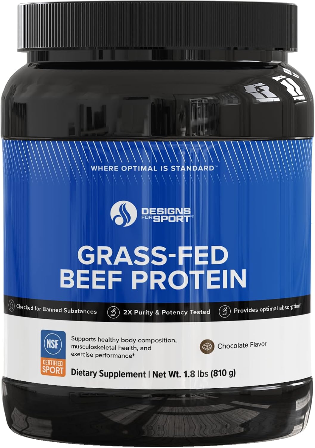 Beef Protein Powder - NSF Certified for Sport Hydrolyzed Protein - Highly Absorbable with Amino Acids, Collagen Precursors - Bone Broth Protein for Athletes (Chocolate, 30 Servings)