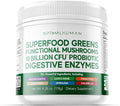 Optimal Human Superfood Greens Powder – 90+ Ingredient Blend with Lion’s Mane Supplement, Ashwagandha & Turmeric – Non-GMO, Soy-Free, Mushroom Supplements for Women - 6.28 oz