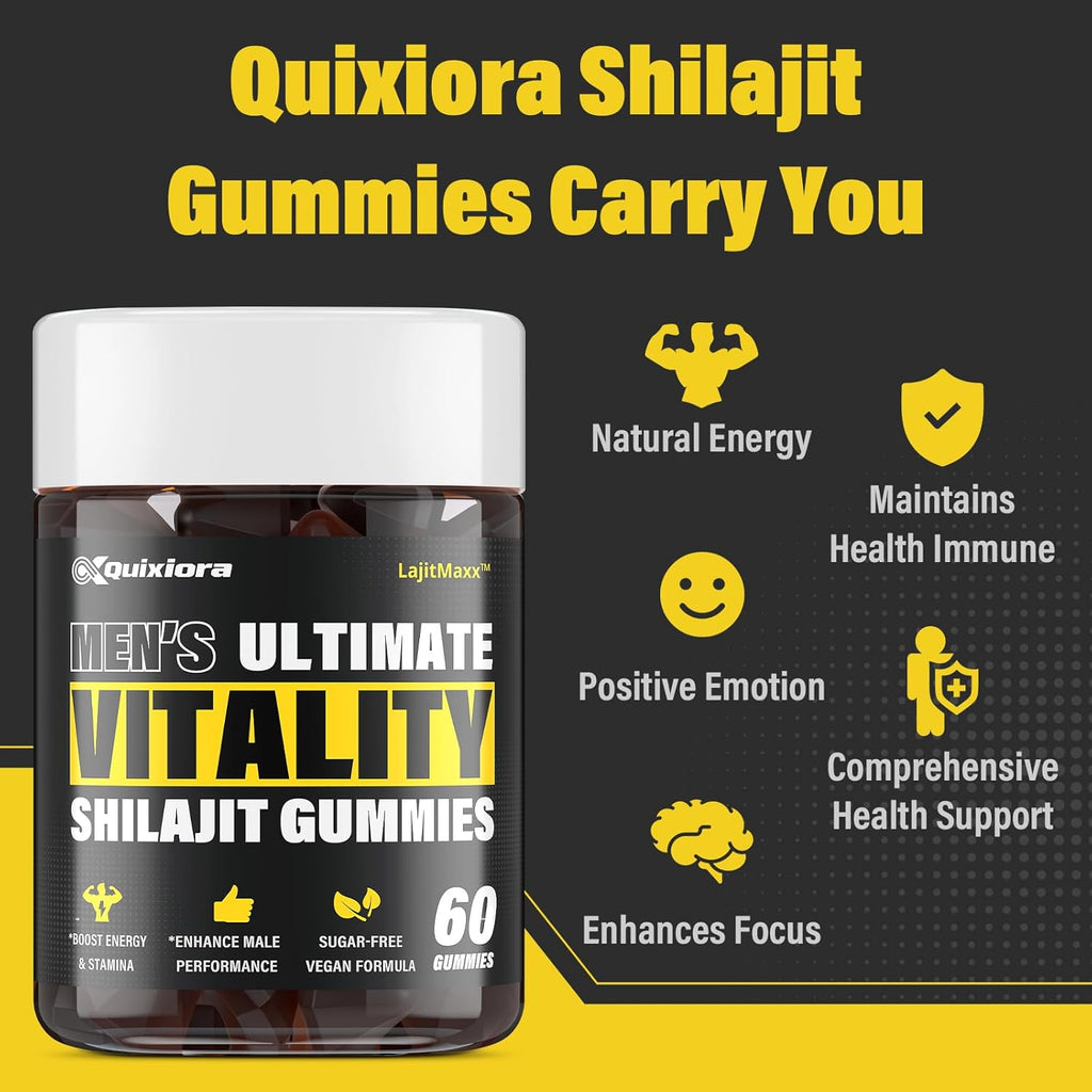 Shilajit Gummies for Men & Women | Shilajit for Men – Shilajit Pure Himalayan Organic |High Potency|85+ Trace Minerals & Fulvic Acid| Shilajit Supplement | 60 Gummies
