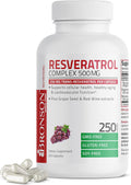 Bronson Resveratrol 500 Complex Standardized Trans-Resveratrol + Grape Seed & Red Wine Extract, 250 Capsules