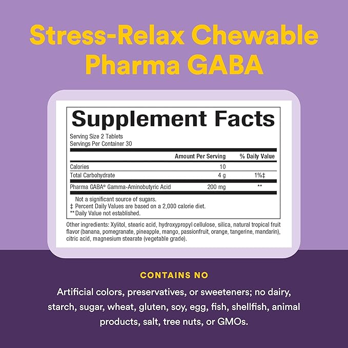 Natural Factors Pharma GABA - Dietary Supplement Supports Calm Sleep & Sleep Quality - Natural, Fast-Working Supplement Aids Focus & Brain Health - 60 Capsules (30 Servings)