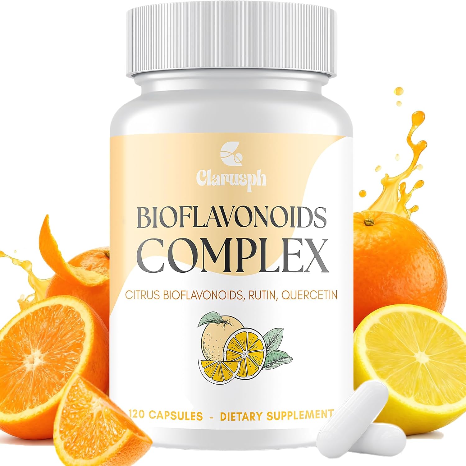 Citrus Bioflavonoids for Circulation | Citrus Bioflavonoids Supplement for Antioxidant | Bioflavonoids Supplements 1500mg with Quercetin & Rutin | Vegan Gluten Free | 120 Capsules
