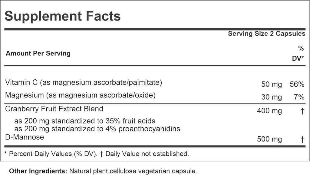 ANDREW LESSMAN Cranberry with D-Mannose - 360 Capsules - Supports Bladder, Kidney and Urinary Tract Health. High Potency Standardized Cranberry Concentrate and D-Mannose. Easy to Swallow Capsules
