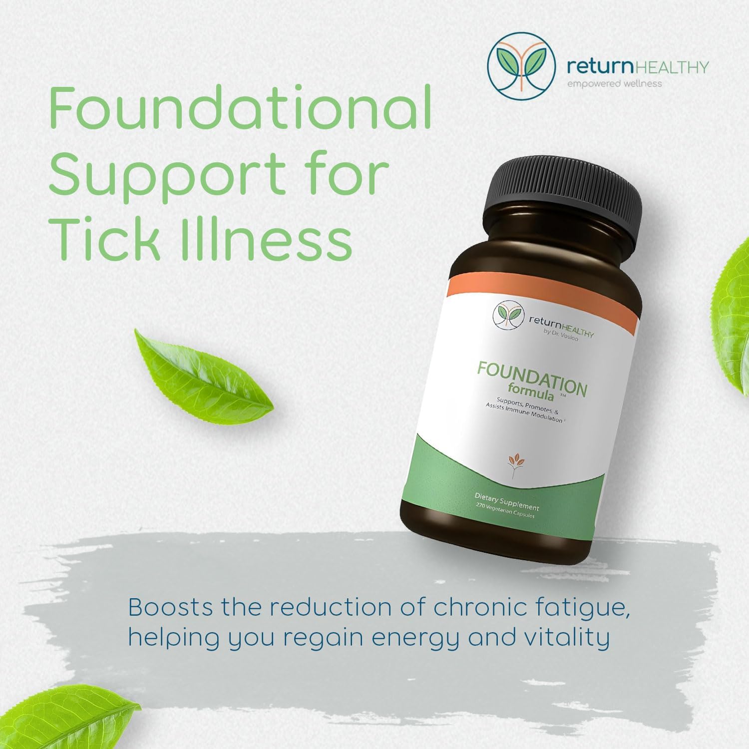 Foundation Formula | Tick Immune Support Supplement | with Japanese Knotweed Root, Cat's Claw, Milk Thistle | Resveratrol Supplement | Non-GMO, All-Natural & Vegetarian, 270 Capsules