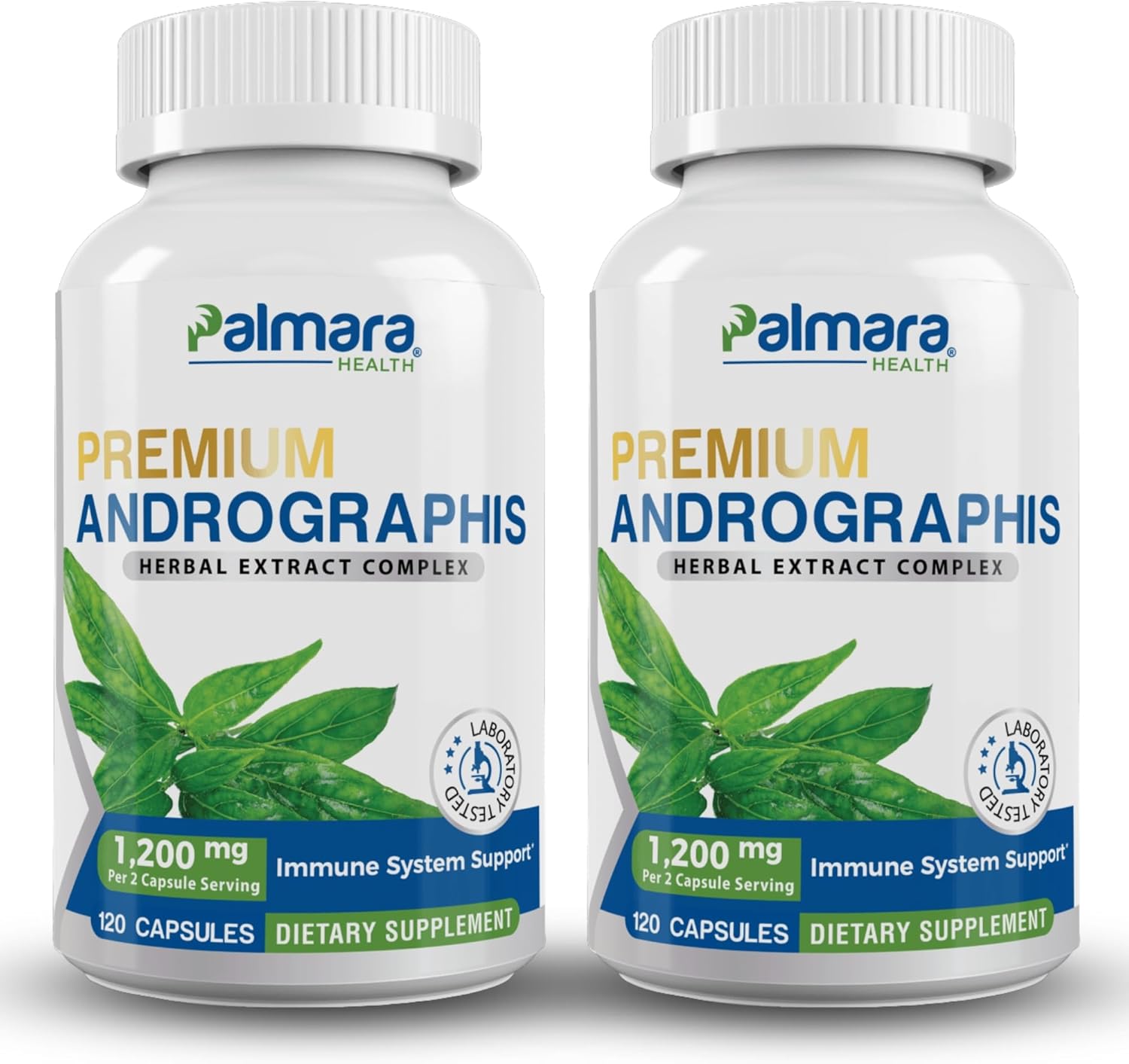 Premium Andrographis Paniculata Extract 2 Pack - 1,200mg (100mg Andrographolides) per Serving, Non-GMO, Vegan, Gluten Free