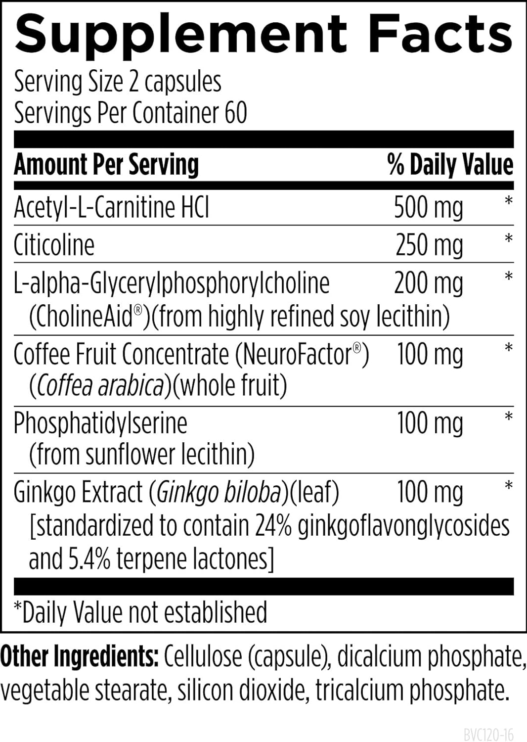 Designs for Health Brain Vitale with Cognizin Citicoline - 'Nootropic' Supplement to Help Support Cognition, Mood + Memory with GPC Choline, Ginkgo + Acetyl L Carnitine HCL (120 Capsules)