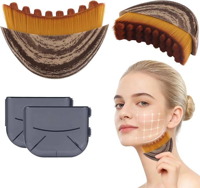 2pcs New Lymph Contour Facial Brush, Facial Lymphatic Drainage Massager, for improving Skin Luster, Facial Dryness Brush, can Relieve Fatigue, Enhance Temperament and Shape The face