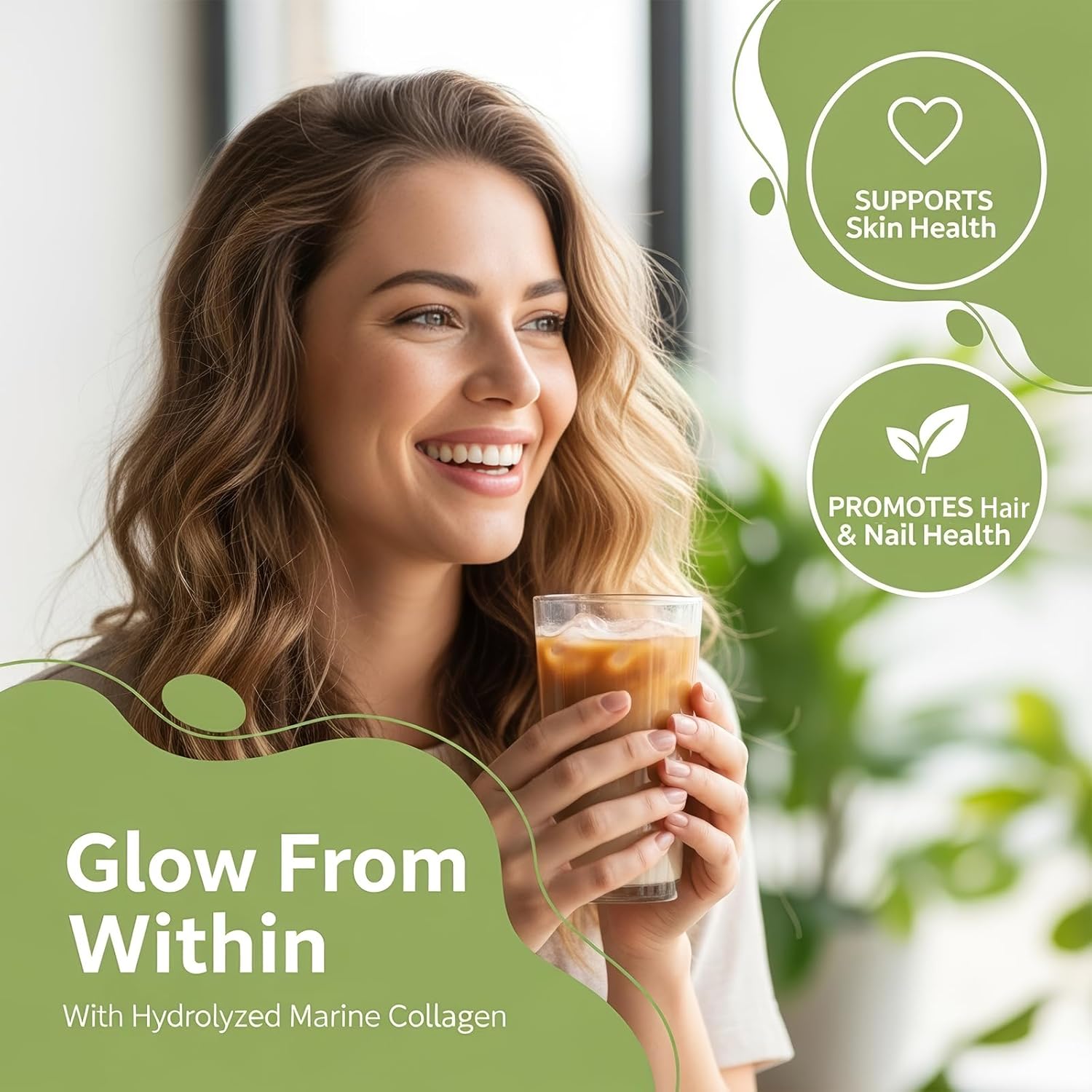 UMEWISH Mushroom Coffee Instant with Marine Collagen, Lion's Mane, Cordyceps, Turkey Tail, Chaga, Reishi for Energy, Focus, Digestion, Skin & Immunity, Keto Friendly(50 Days Supply)