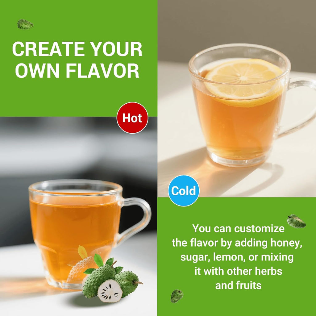 Soursop Leaf Herbal Tea (Graviola) - Caffeine & Sugar Free, 40 Teabags