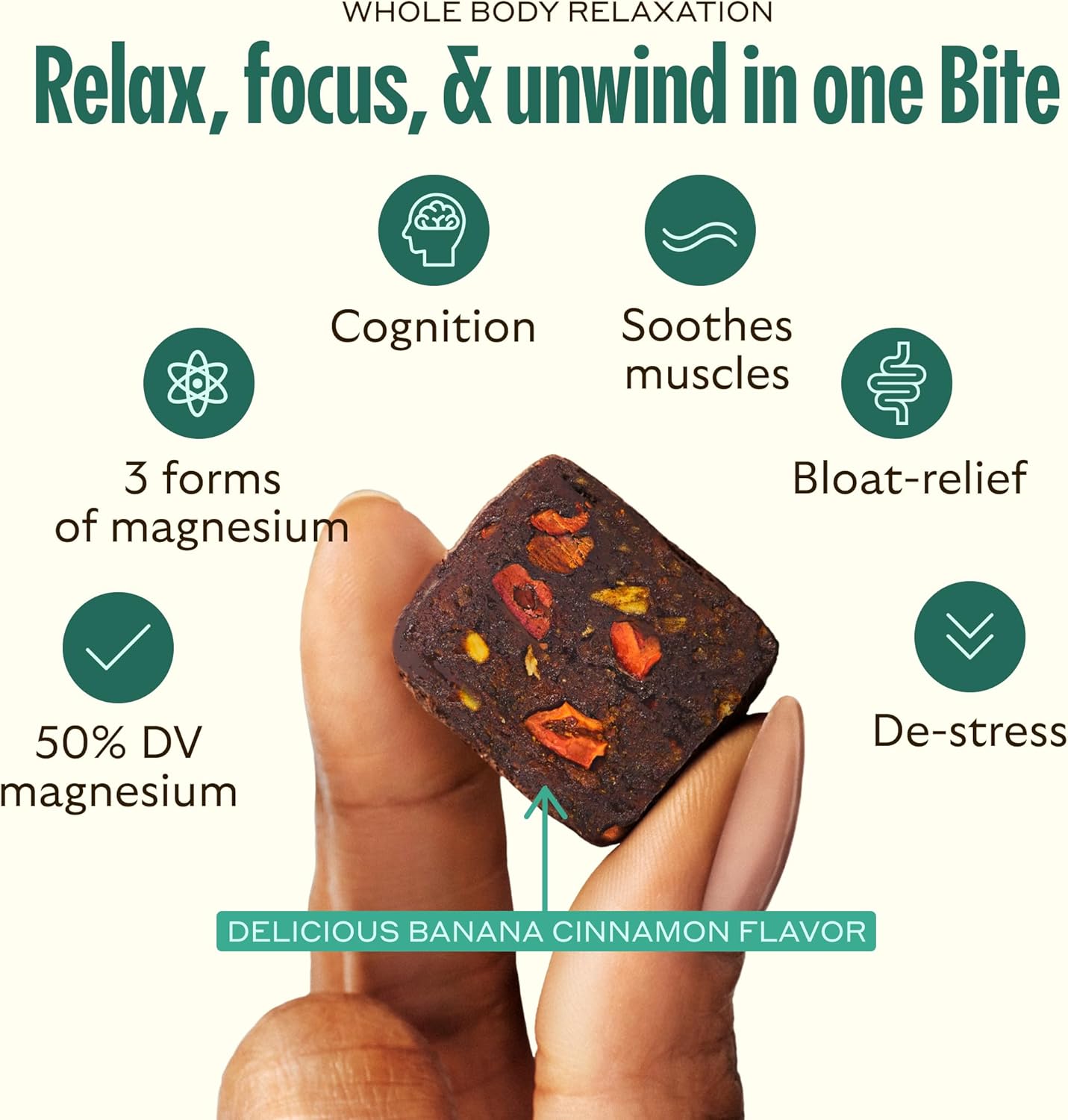 GEM Chill-Out Calm Bite | Supports Calm Mind & Clarity | Magnesium L-Threonate, Golden Chlorella, Lemon Balm | Holistic Non-Habit Forming | Gluten Free, Soy Free, Banana Cinnamon (28 Count)