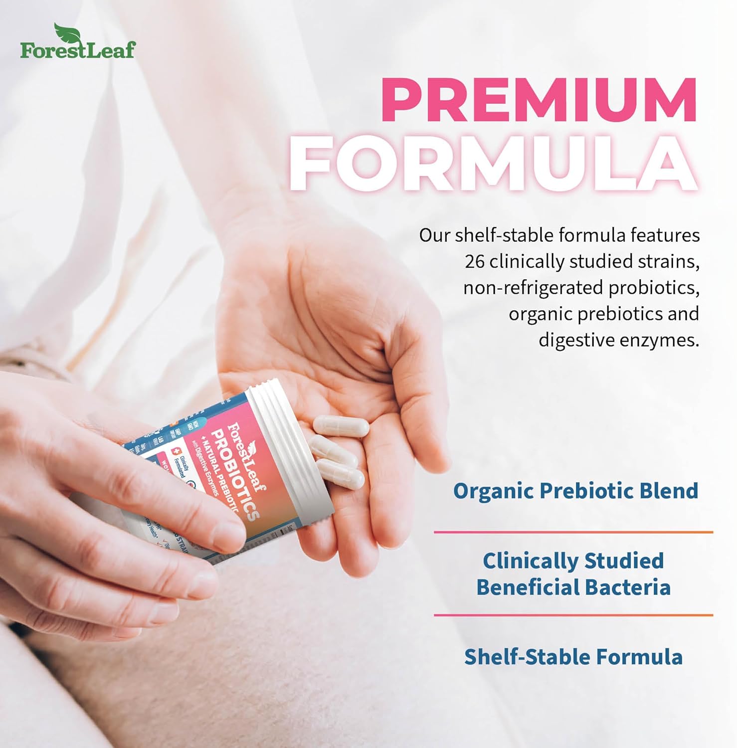 Probiotics for Women, 50 Billion CFU, 26 Unique Strains, Women's Probiotic and Prebiotics Support Digestive Health, w/Cranberry, Hibiscus & D-Mannose for Vaginal PH Balance, Urinary, Gut (30 Caps)