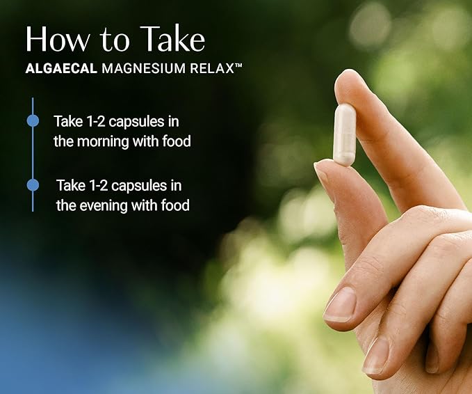 AlgaeCal Magnesium Relax™ - Chelated Magnesium with Ashwagandha for Sleep & Stress - Glycinate, Malate, Citrate - Sleep, Mood, & Cortisol Support (4 Months Supply)