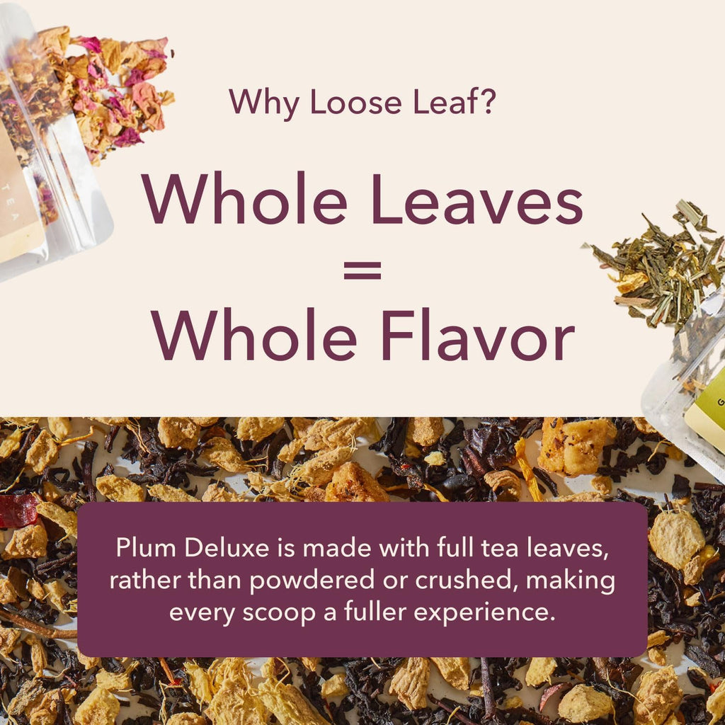 Citrus Mint Green Tea – Refreshing Loose Leaf Blend with Green Tea, Orange, Lemon, Lemongrass and Spearmint – Low Caffeine – Hot or Iced – 60 to 80 Cups – No Added Sugar – Hand Crafted in USA - Plum Deluxe