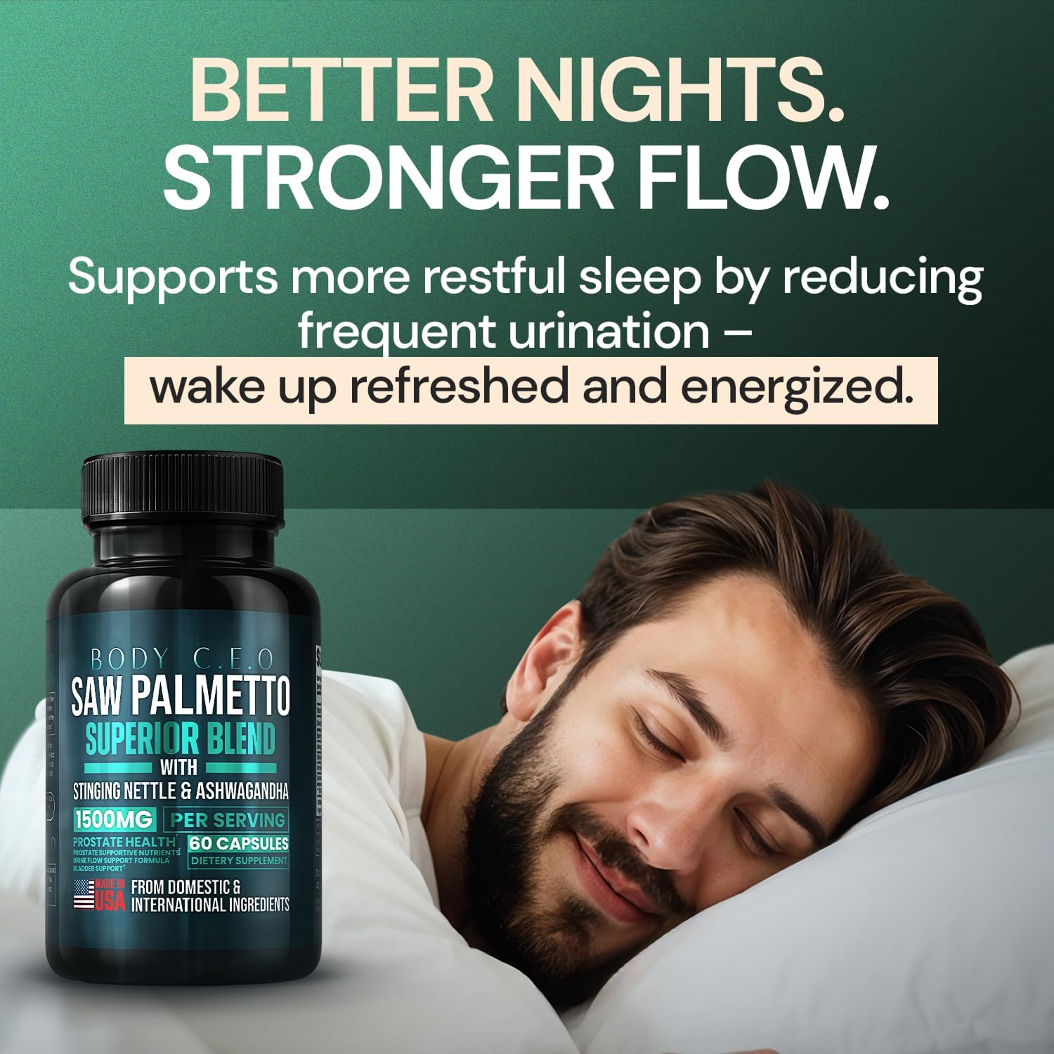 Prostate Superior Saw Palmetto for Men, Stinging Nettle, Ashwagandha, Lycopene, Bladder & Urinary Relief, Prostate Supplement, 60 Capsules 30-Day Supply