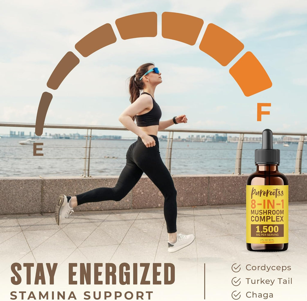 Mushroom Complex Liquid Drop 1500 MG (2 Fl Oz, Pack 2) - Lion Mane, Turkey Tail, Cordyceps, Chaga - Cognitive Health, Memory Focus, Energy & Immune Support - Sugar Free, Non GMO
