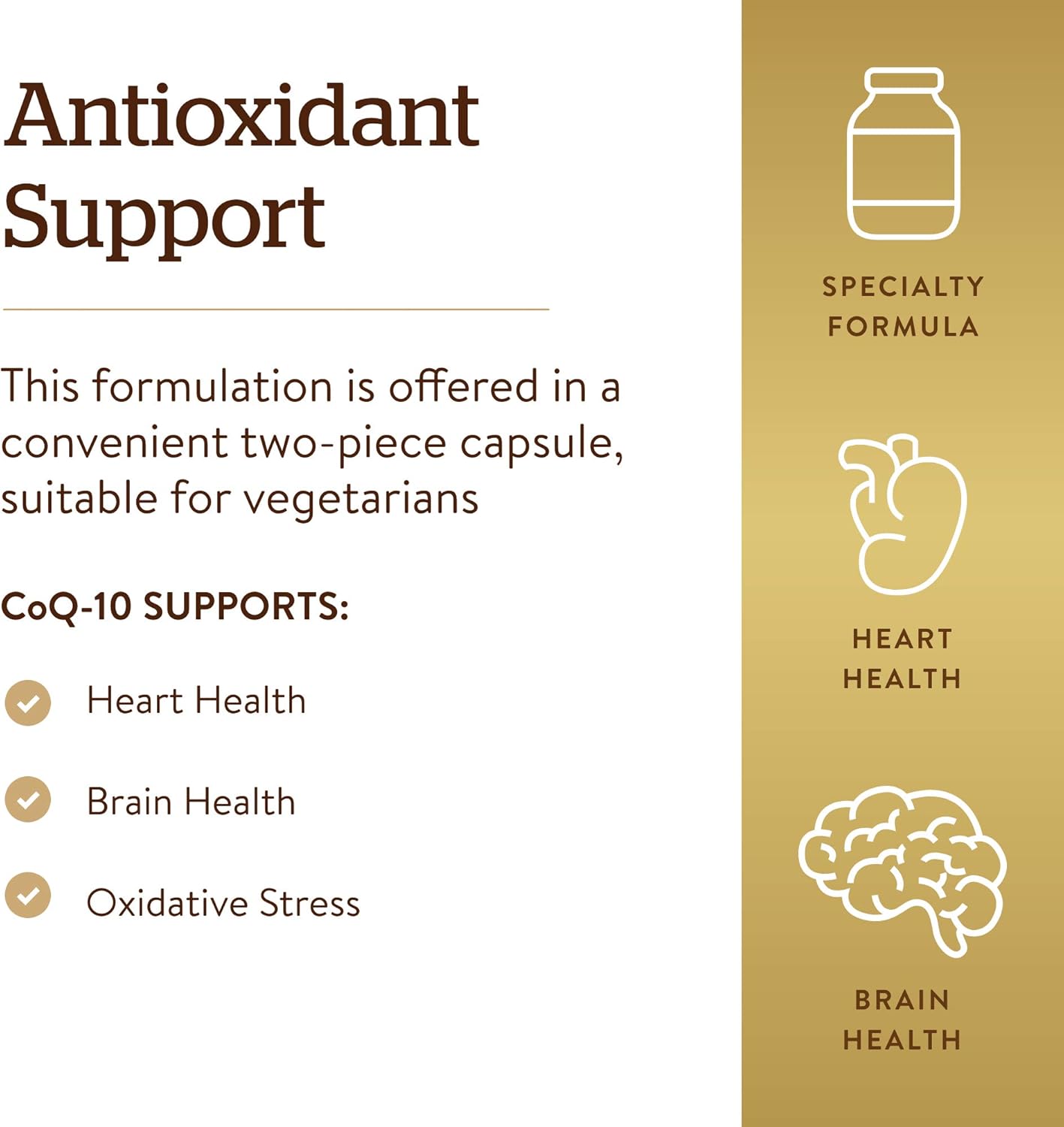 Solgar Vegetarian CoQ-10 200 mg, 60 Vegetable Capsules - Heart Healthy, Protective Antioxidant - Coenzyme Q10 (CoQ-10) Supplement - Vegan, Gluten Free, Dairy Free, Kosher - 60 Servings