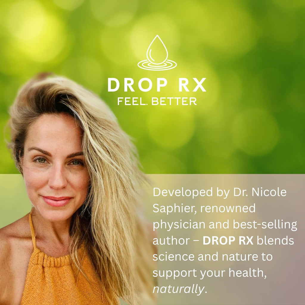 DropRx Boost by Dr. Nicole Saphier – Maca Root, Ashwagandha, Lions Mane & Peppermint Leaf Extract for Vitality Support, Non-GMO, Vegan, Gluten-Free, Kosher, Made in USA (2 Fl Oz)