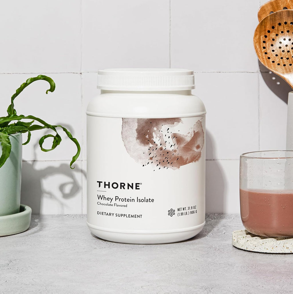 THORNE - Whey Protein Isolate - 21 Grams of Easy-to-Digest Whey Protein Powder - NSF Certified for Sport - Chocolate - 31.9 Ounces - 30 Servings