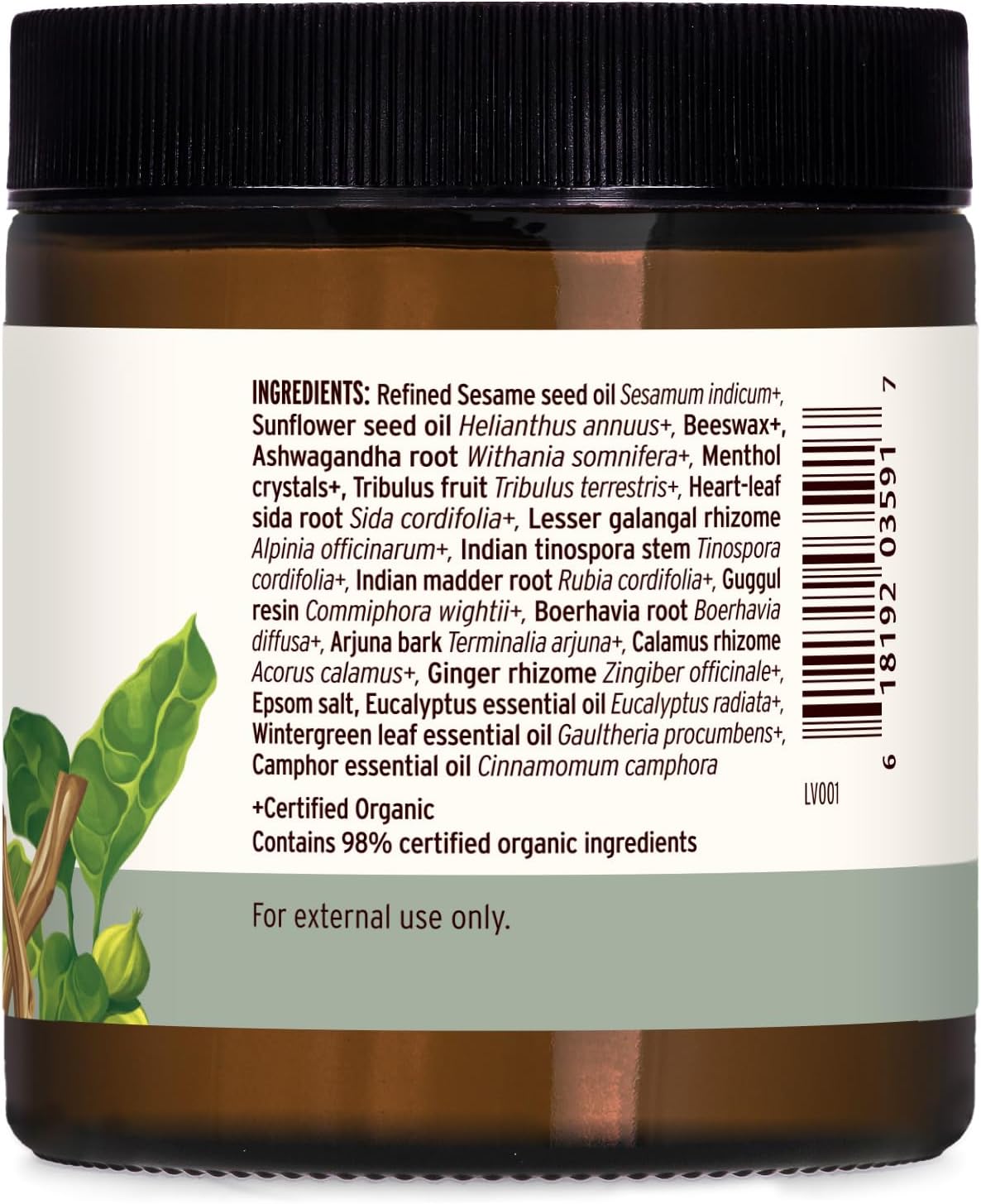 Banyan Botanicals Muscle Balm – Organic Muscle Massage Balm with Ashwagandha Root & Epsom Salt – Supports Healthy Circulation & Soothes Tired Muscles – 4oz – Non GMO Sustainably Sourced Petroleum Free