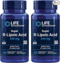 Life Extension Super R-Lipoic Acid – Healthy Aging, oxidative Stress Defense – with 240 mg of Active R-Form of R-Lipoic Acid – Gluten-Free – Non-GMO – Vegetarian – 60 Capsules (2 Pack)