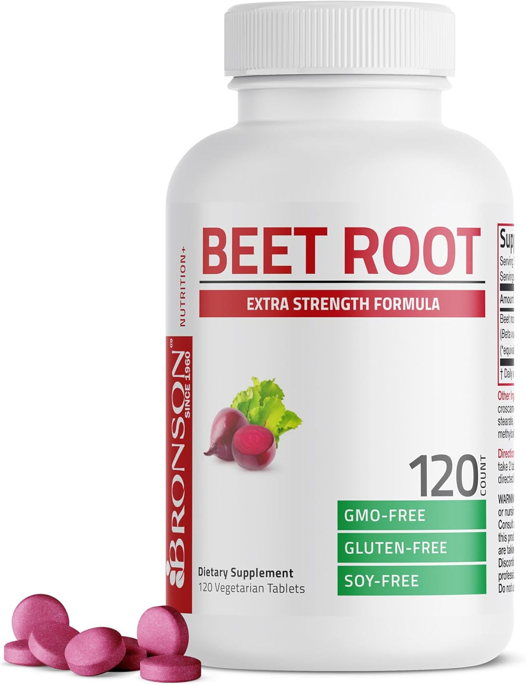 Bronson Beet Root Extra Strength, Non-GMO, 120 Vegetarian Tablets