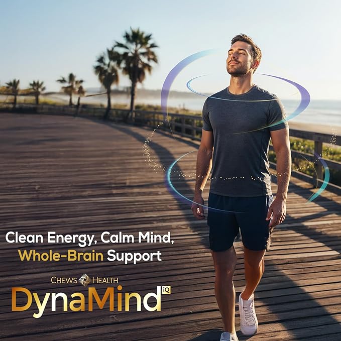 DynaMind iQ Chews - Best Brain Memory and Focus Supplement for Adults, Nootropic Supplement, Supports BDNF, Memory Booster – Natural Caffeine & Functional Mushrooms for Cognitive Performance, 30 Count