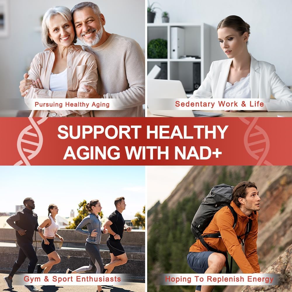 NAD Supplement 1200mg Synergistic Blend with Nicotinamide Riboside, PQQ & Resveratrol - Premium Anti-Aging Supplement for Cellular Energy, Mental Clarity and Longevity (30 Packets)1