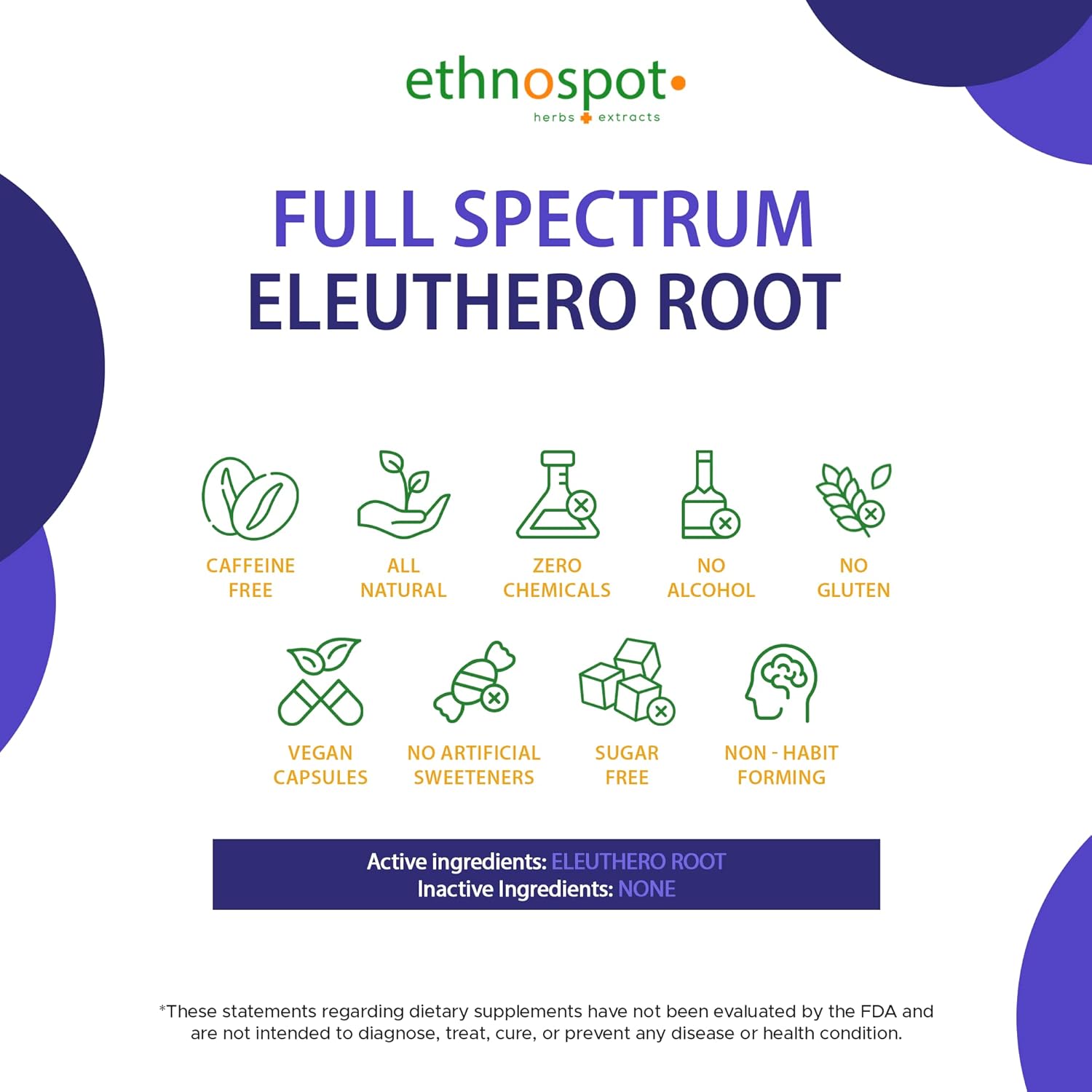 Full Spectrum Eleuthero Root Capsules - Siberian Ginseng - Boosts Physical Stamina & Mental Alertness - Supports Immune System - Enhanced Eleutheroside Profile - All Natural - 125 Vegan Capsules