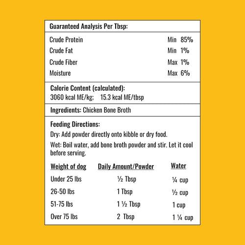 8oz Chicken Bone Broth Powder for Dogs and Cats – Premium Human Grade Chicken Broth Topper for Picky Eaters –Supports Joints and Gut Health – Bone Broth for Cats - Dog Food Toppers For Dry Food