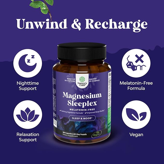 High Absorption Magnesium Sleep Supplement - Rest Support Magtein Magnesium L-Threonate and Apigenin Theanine for Sleep and Rest for Women & Men - Mg L-Threonate Melatonin Free Sleeping Aid - 180 Ct