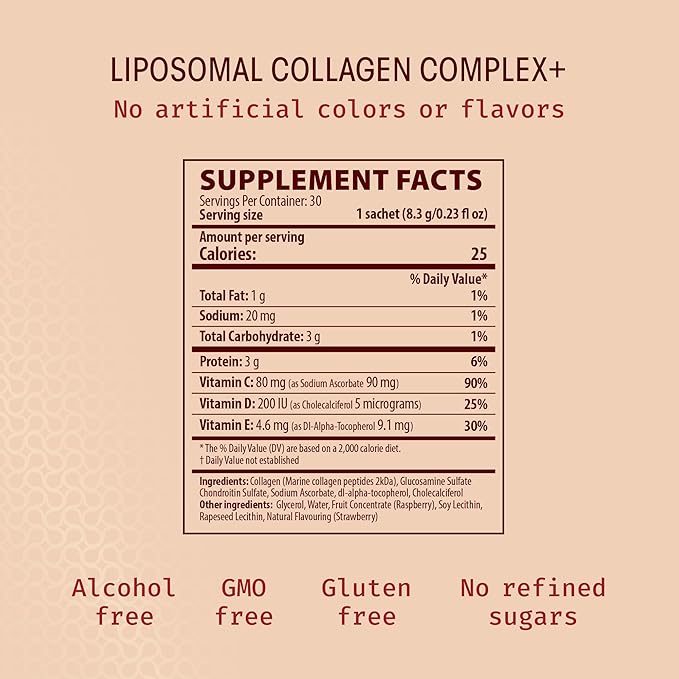 Super Joint Lipo-Sachets Liposomal Collagen Joint Supplement - Liquid Collagen Peptides to Support Joint Health, Mobility & Comfort