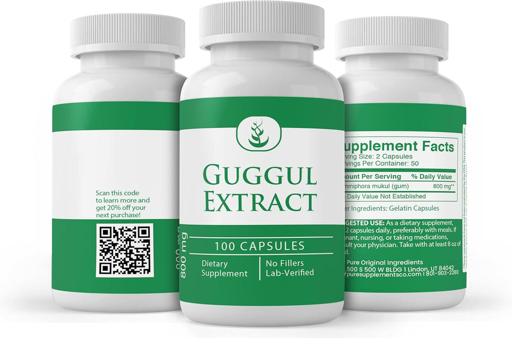 PURE ORIGINAL INGREDIENTS Guggul Extract, (100 Capsules) Always Pure, No Additives Or Fillers, Lab Verified