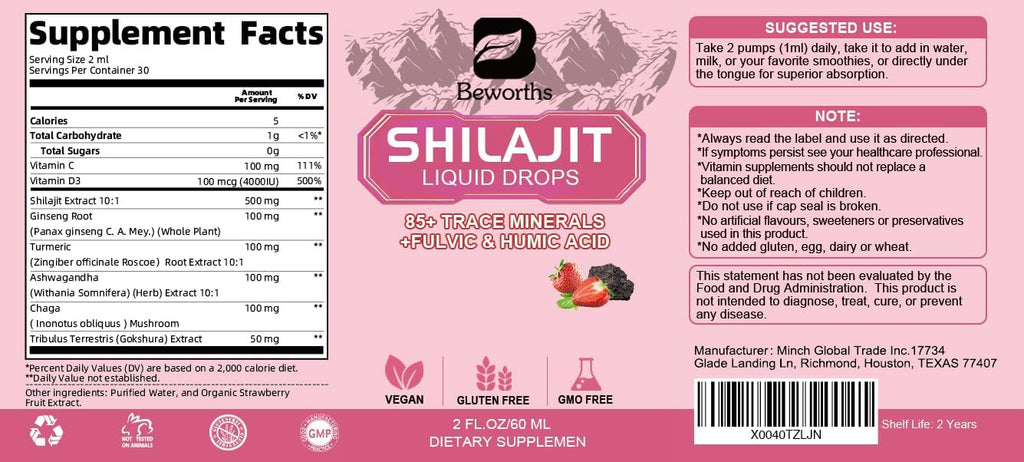 2Pack Shilajit Resin Liquid Drops | Pure Shilajit Complex for Men Women with Ashwagandha, Turmeric, Ginseng, Chaga | 85+ Trace Minerals & Fulvic Acid | Boost Immunity & Energy - Non-GMO