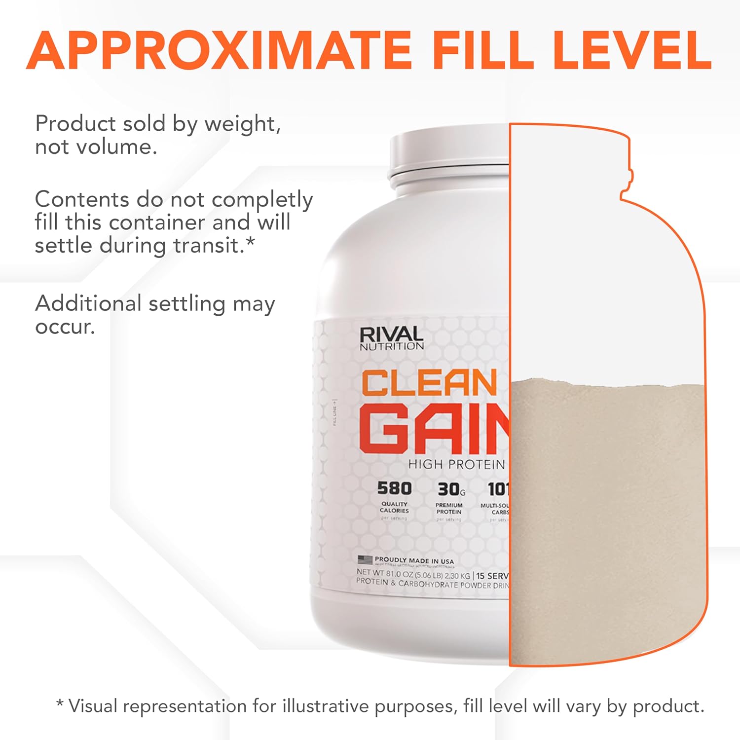 RIVAL NUTRITION Naturally Flavored Clean Gainer (5 lb, Chcoolate Fudge)