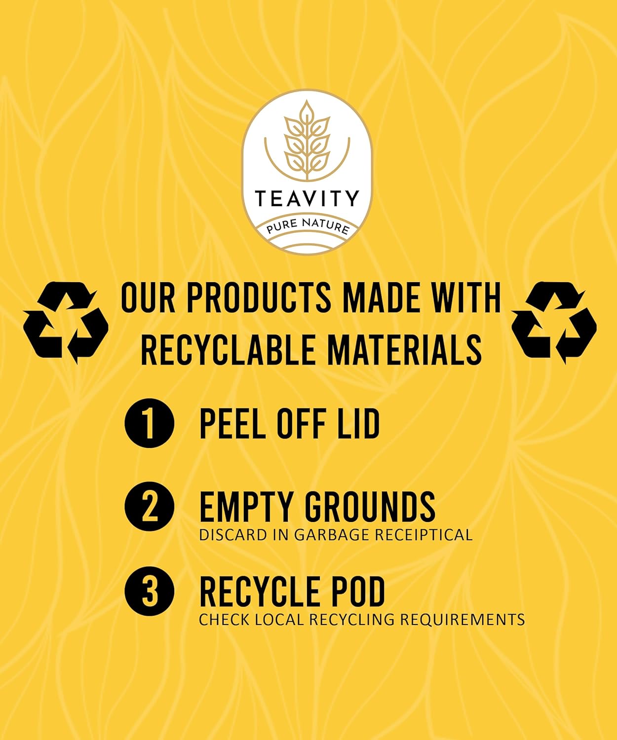 Organic Yerba Mate Tea Pods for Keurig - Green, Unsmoked Yerba Mate by Teavity (24 Tea Pods)
