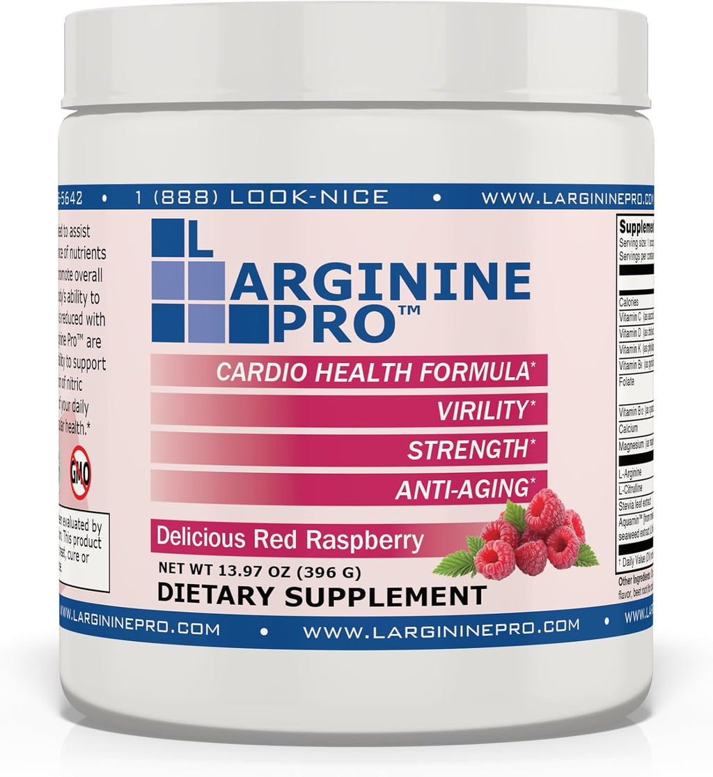 L-ARGININE PRO | 5,500mg L-Arginine Plus L-Citrulline 1,100mg Raspberry, Orange & Grape Powder Drink Mix Supplement for Increased Nitric Oxide Production