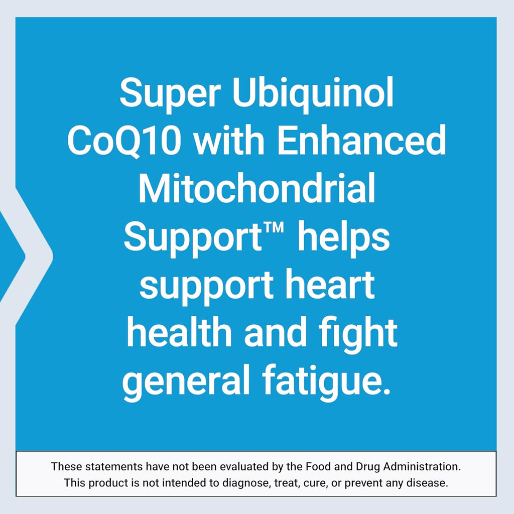 Life Extension Super Ubiquinol CoQ10 with Enhanced Mitochondrial Support, Heart Health Supplement, Maximum Absorption, 50 mg, Non-GMO, Gluten-Free, 100 softgels