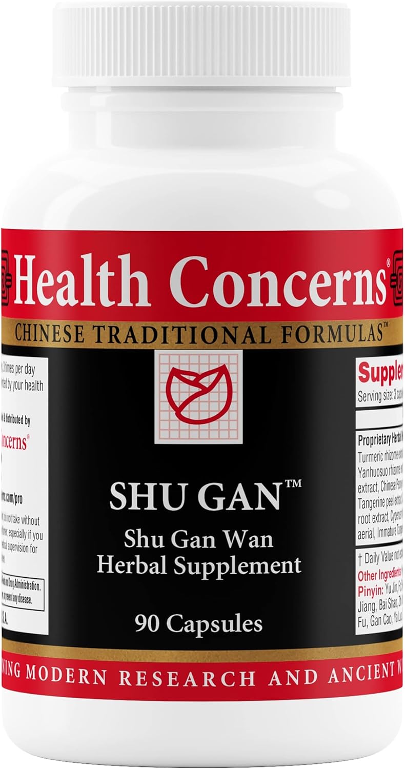 Health Concerns Shu Gan – Liver Support & Digestion Relief – Bloating, Nausea, Gut Health, Gallbladder & Gastric Balance – Chinese Herbal Formula with Turmeric & Peony – 90 Capsules