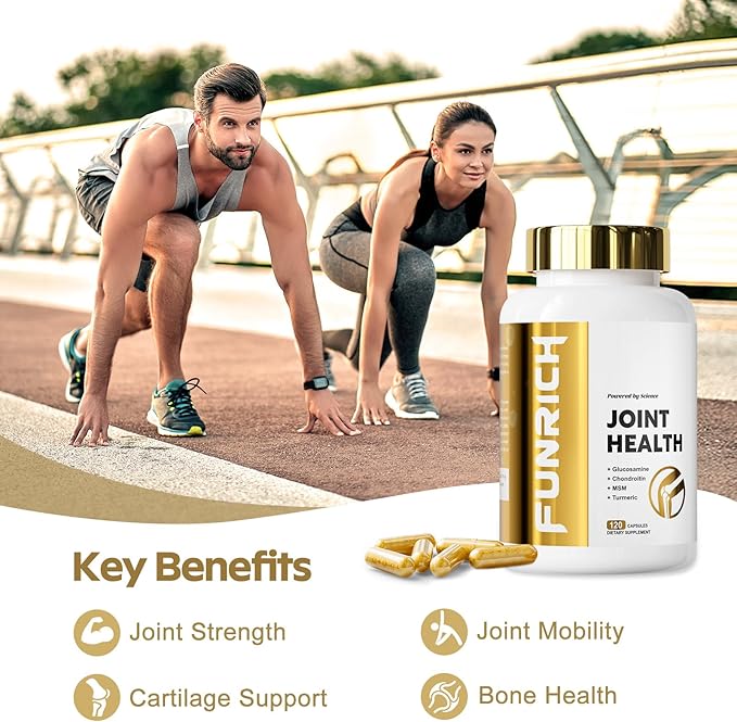 Glucosamine Chondroitin MSM 2100mg- Joint Support Supplement for Women and Men with MSM, Turmeric & Boswellia, for Cartilage, Joint Comfort and Flexibility - 120 Capsules