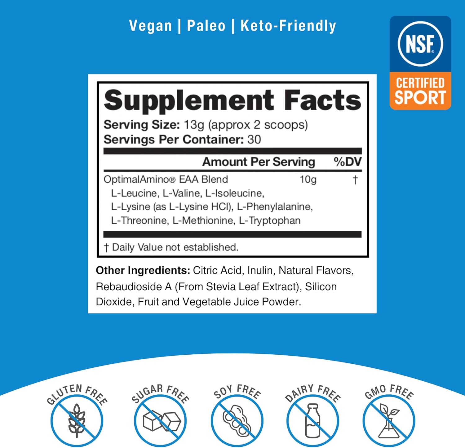 Amino Acid Powder | 99% Utilized Essential Amino Acid (EAA) Supplement | Pre/Post Workout & Muscle Recovery | NSF for Sport Certified | Passion Mango Flavor