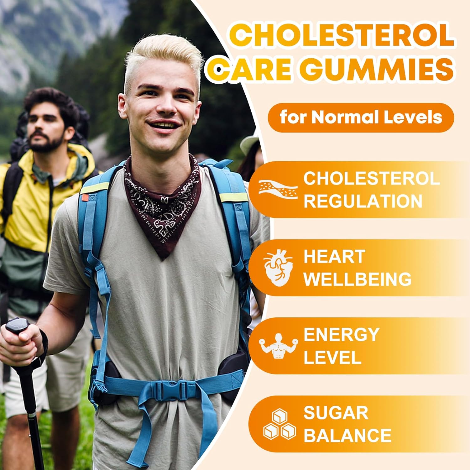 Cholesterol Supplements Gummies, Support Healthy Cholesterol Levels with 1200mg Plant Sterols & Stanols, Bergamot Orange Extract, Red Yeast Rice for Women & Men, Pineapple Flavor, 60 Counts