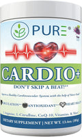 PURE Cardio+ Drink Mix, Grape, L-Arginine 5000mg, L-Citrulline 1000mg, Vitamins B12, C, D3, Beet Root, 30 Servings, 381 Grams (Pack of 1), Premium Wellness Support, Nitric Oxide, Cardio